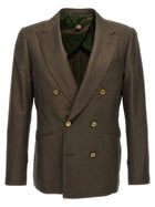 Maurizio Miri Double Breasted Blazer Green