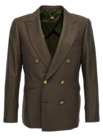 Maurizio Miri Double Breasted Blazer Green
