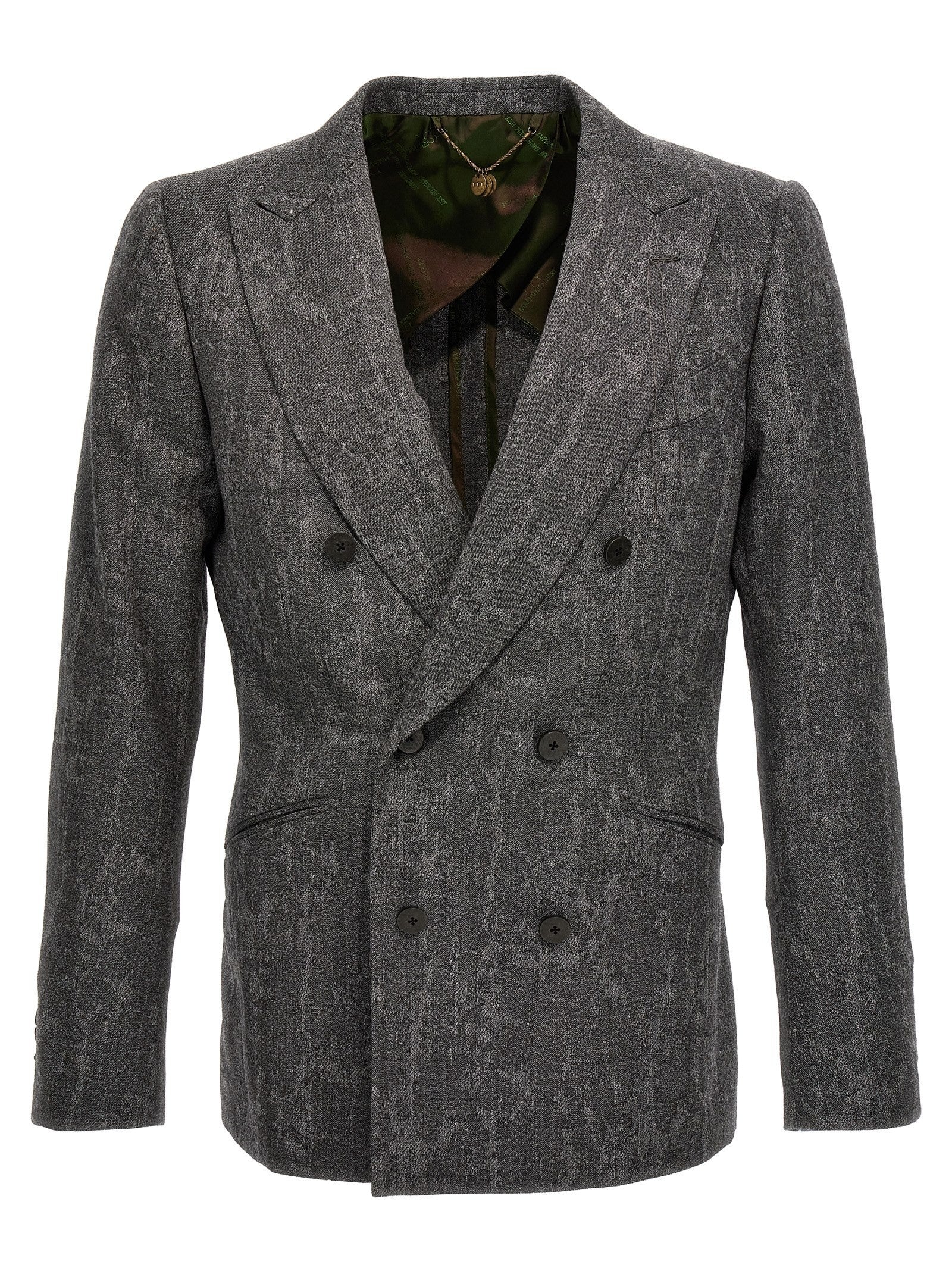 Maurizio Miri Double Breasted Blazer Grey