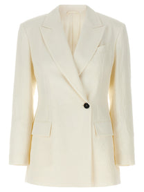 Brunello Cucinelli Double Breasted Blazer White