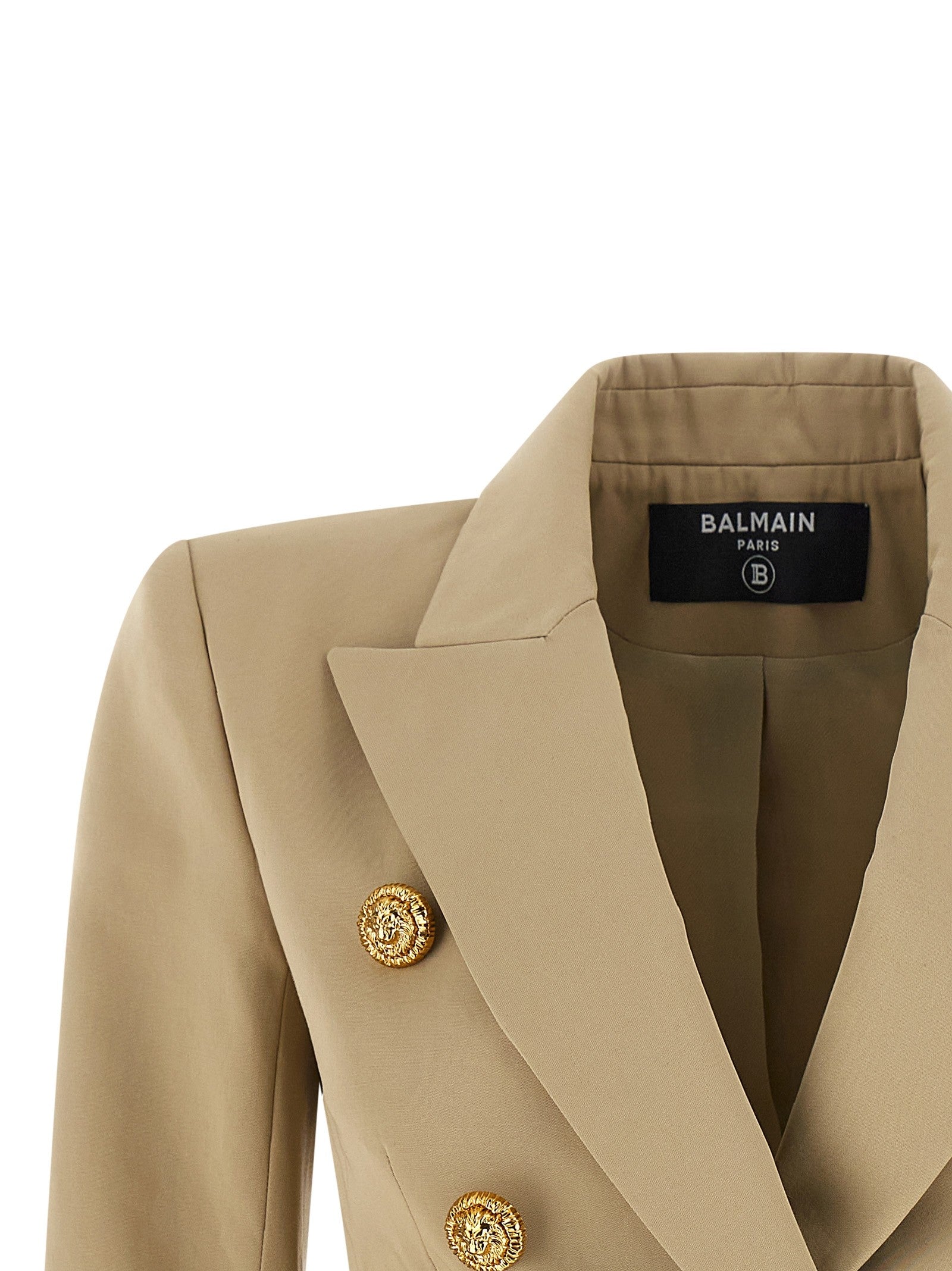 Balmain Double Breasted Blazer Beige