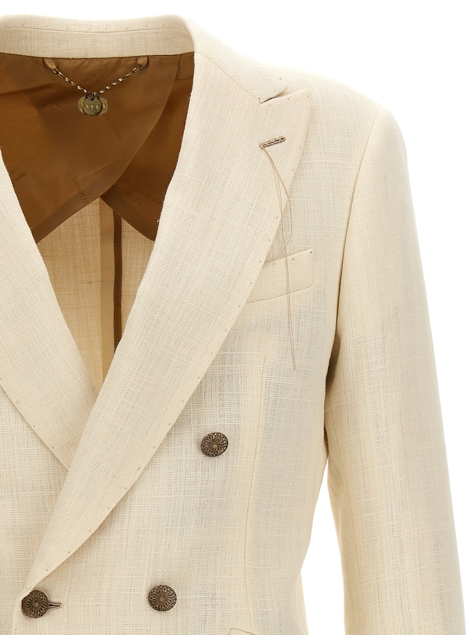 Maurizio Miri Double Breasted Blazer White