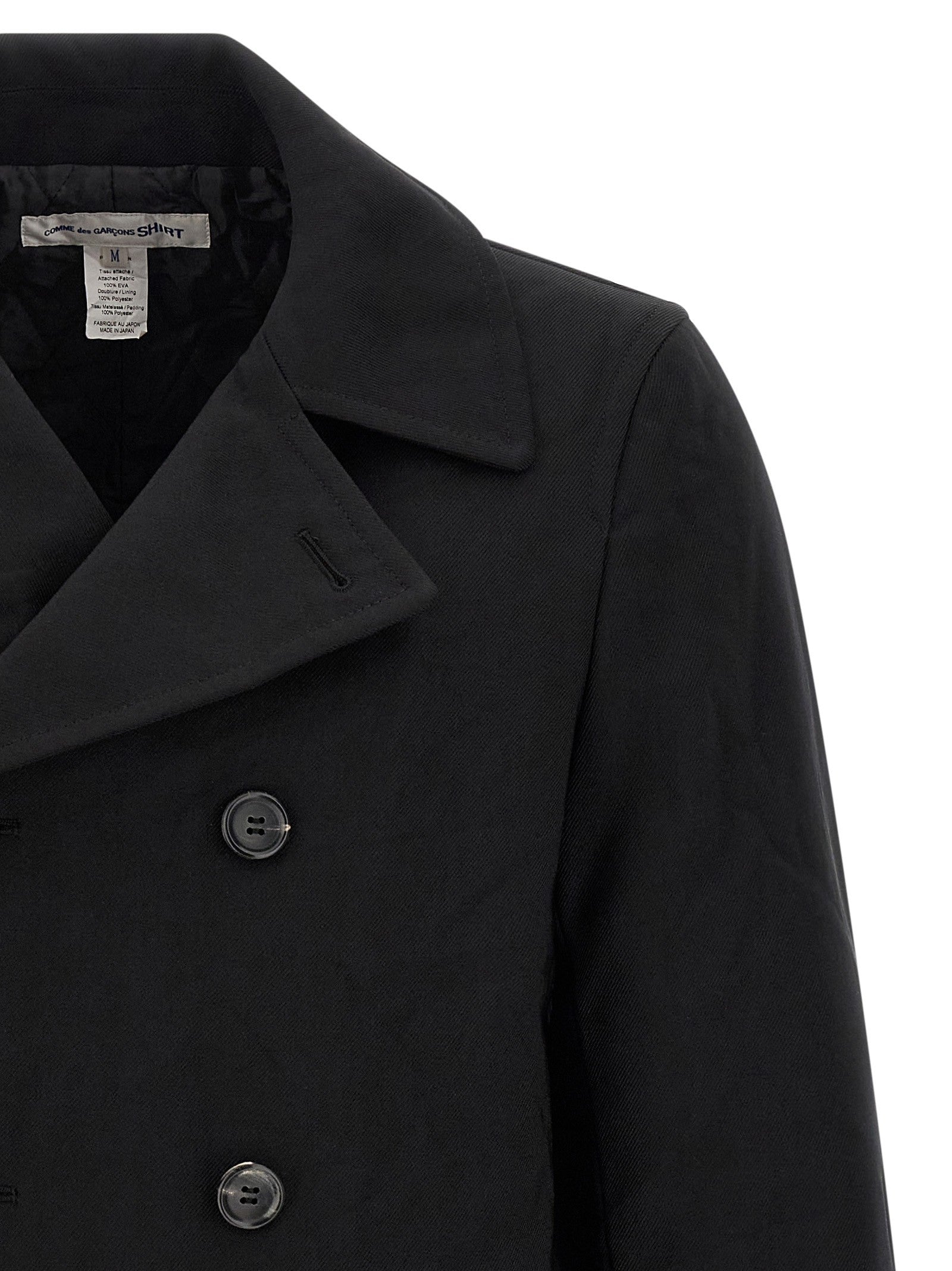 Comme Des Garcons Shirt Double Breasted Caban Black