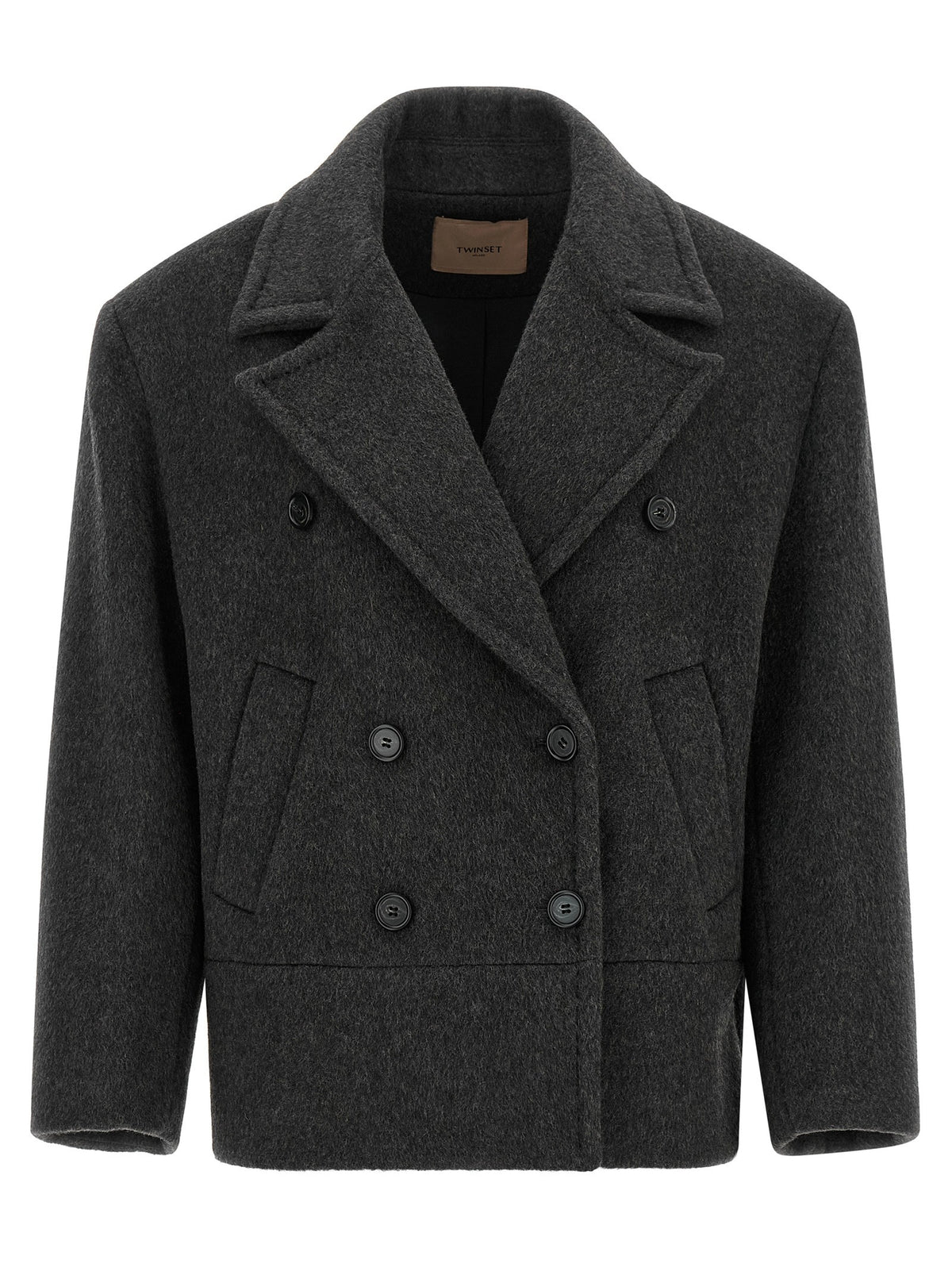 TWINSET Double Breasted Caban Grey