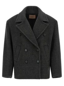 TWINSET Double Breasted Caban Grey