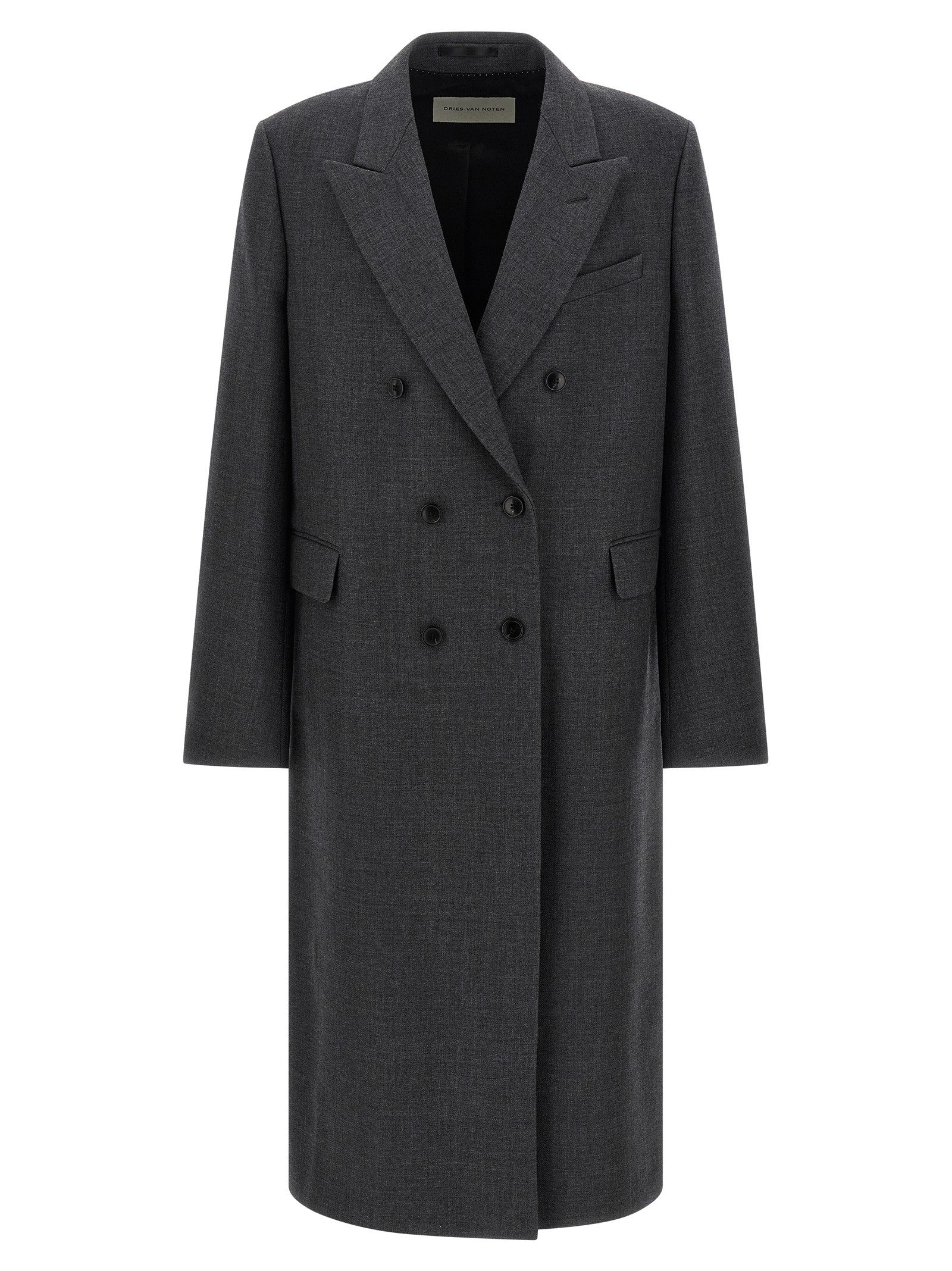 Dries Van Noten Double Breasted Coat Grey