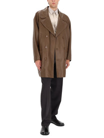 Fendi Men's Double Breasted Coat Brown