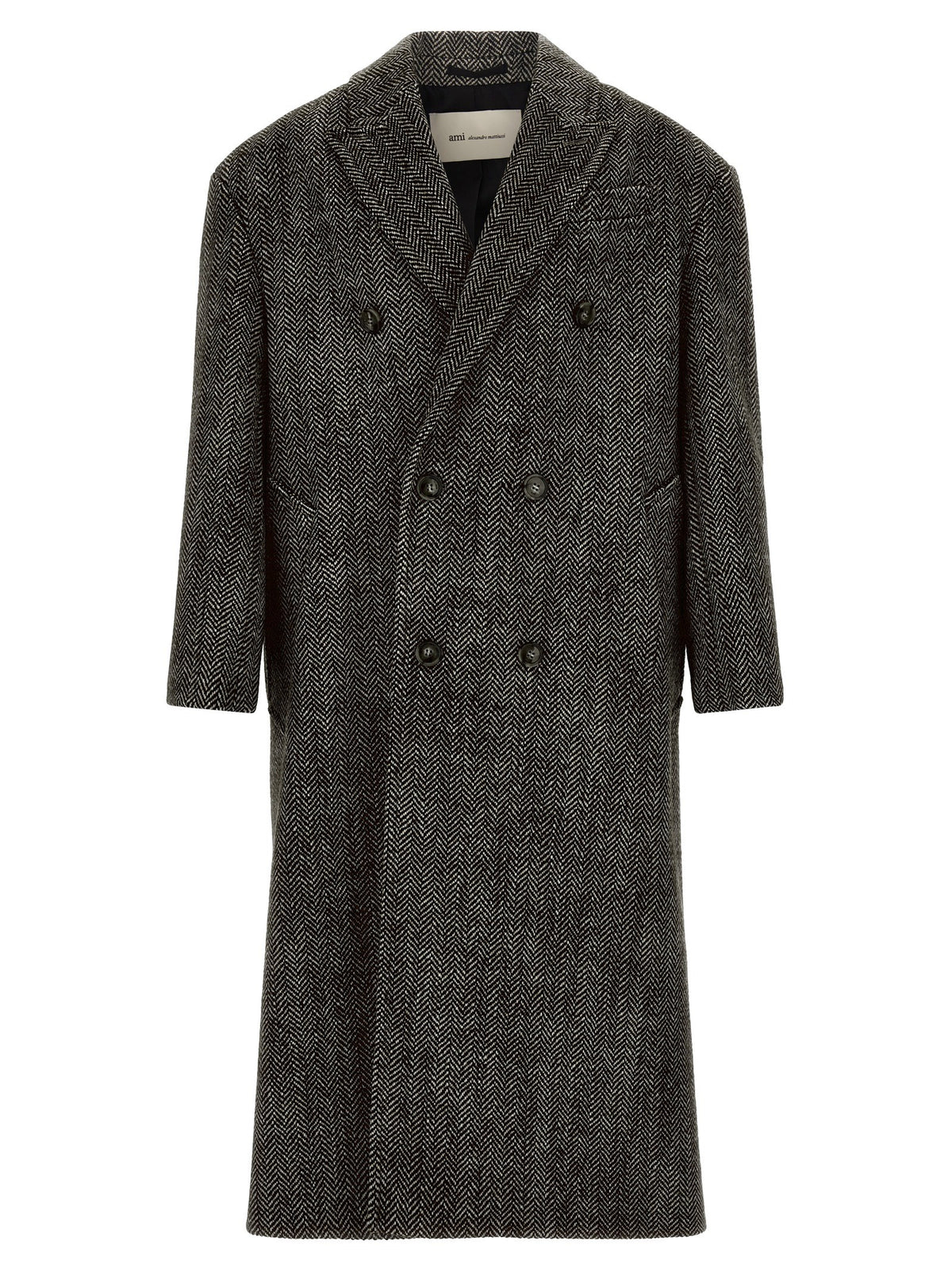 Ami Paris Double Breasted Coat Black
