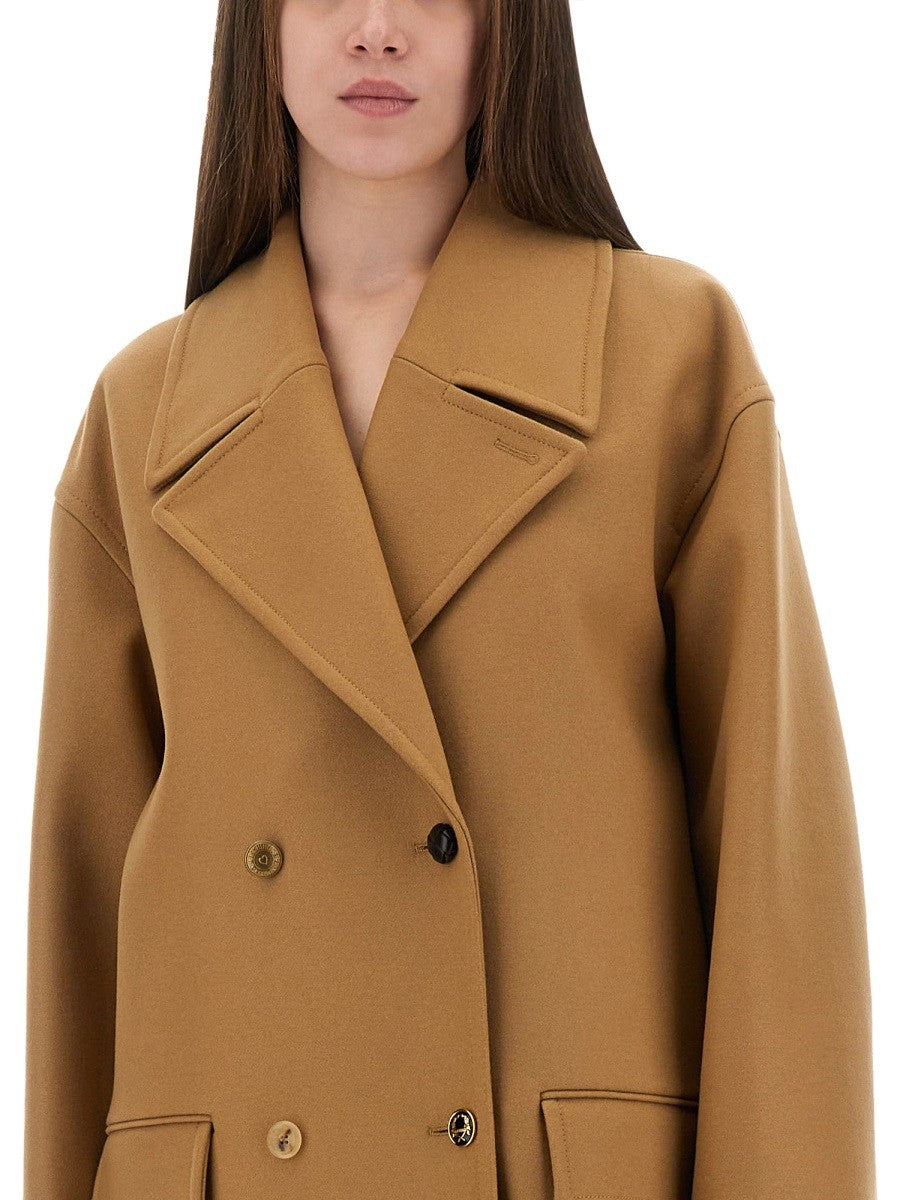 Moschino Women's Double Breasted Coat Beige