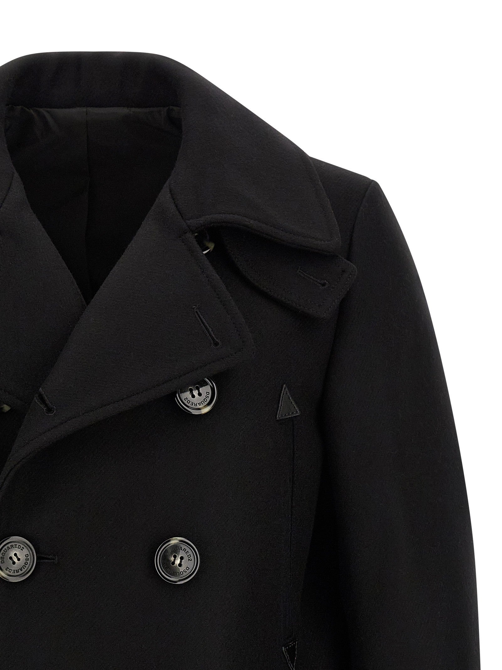 Dsquared2 Double Breasted Coat Black