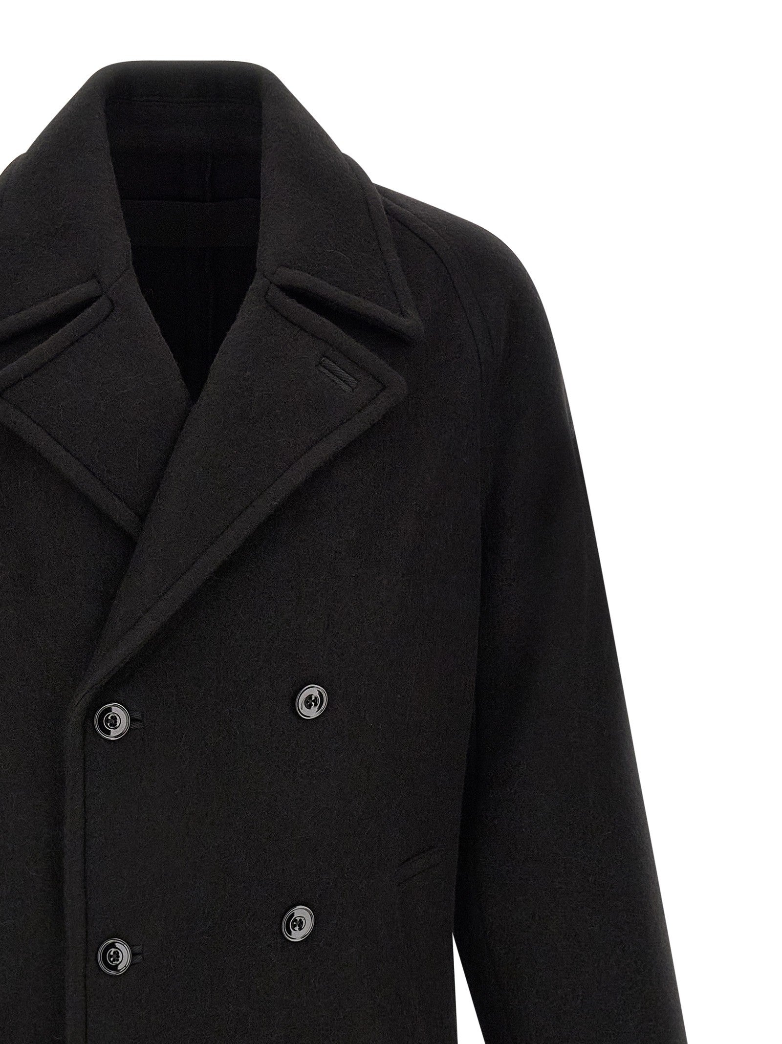 Lemaire Double Breasted Coat Black