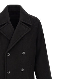 Lemaire Double Breasted Coat Black