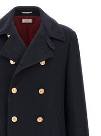 Brunello Cucinelli Double Breasted Coat Blue