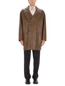 Fendi Men's Double Breasted Coat Brown