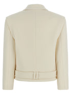 Balmain Double Breasted Coat White, view 2