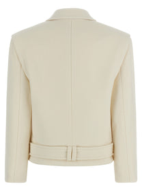 Balmain Double Breasted Coat White