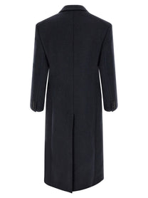 Saint Laurent Double Breasted Coat Blue