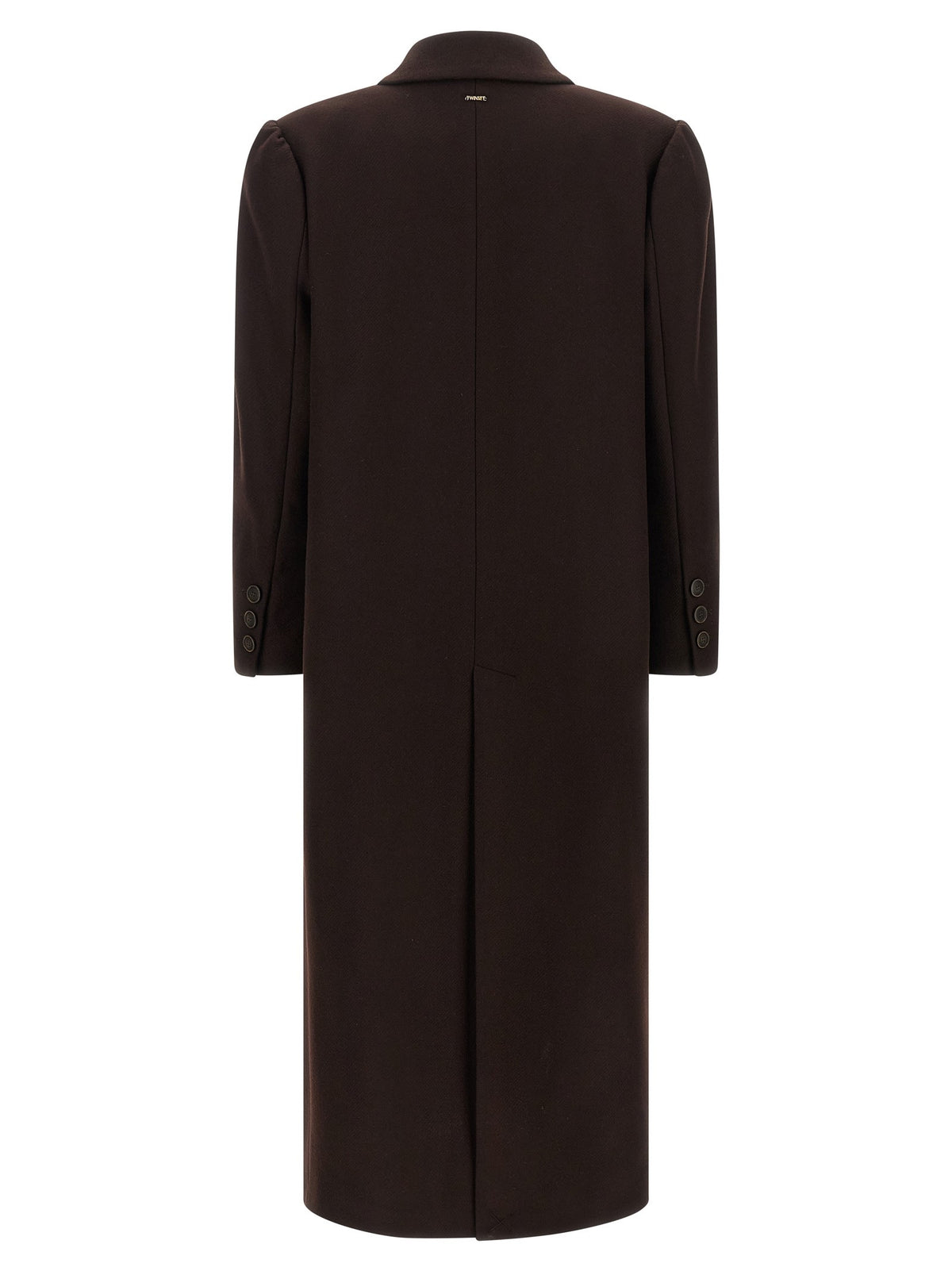 TWINSET Double Breasted Coat Brown