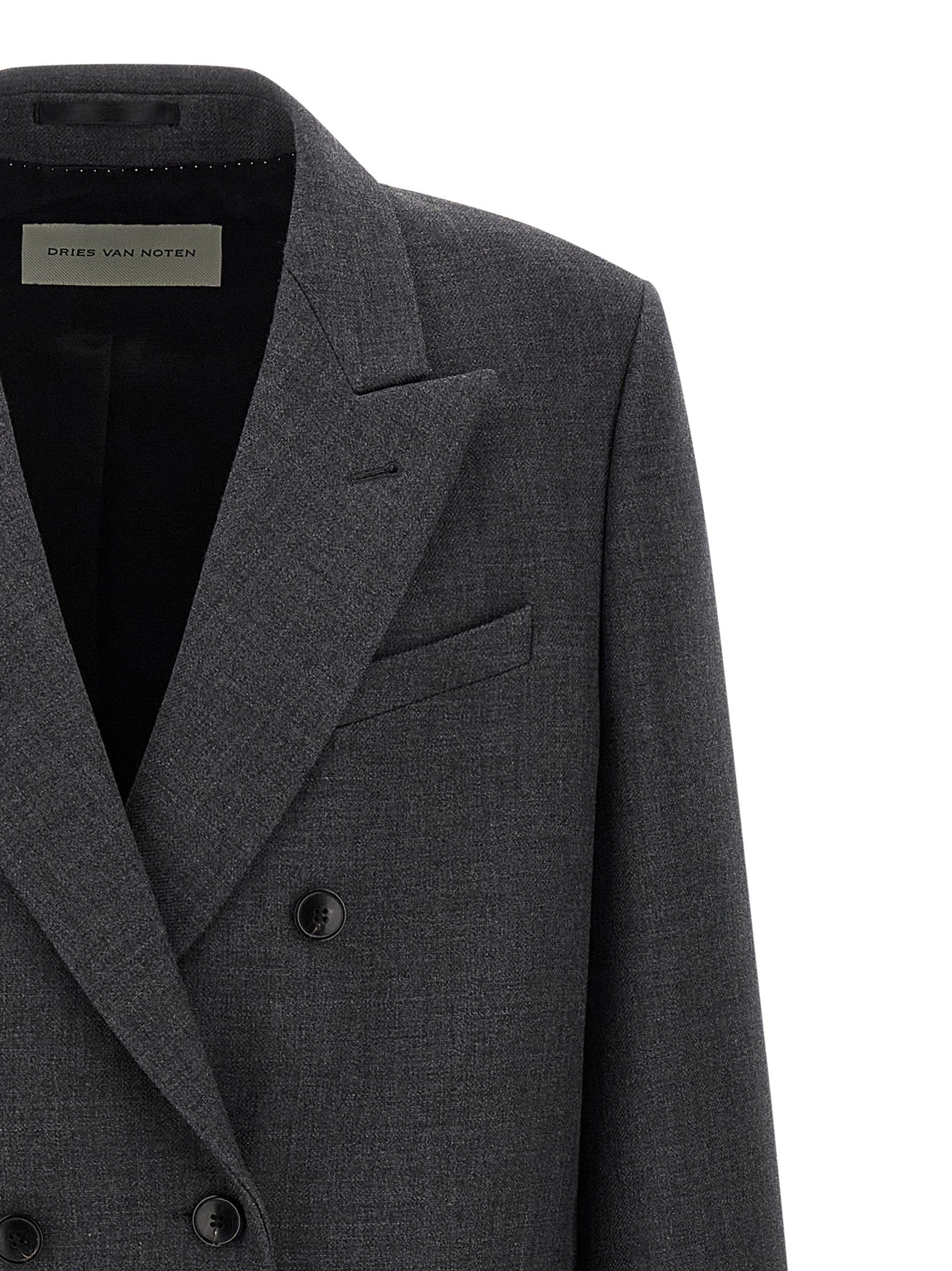 Dries Van Noten Double Breasted Coat Grey