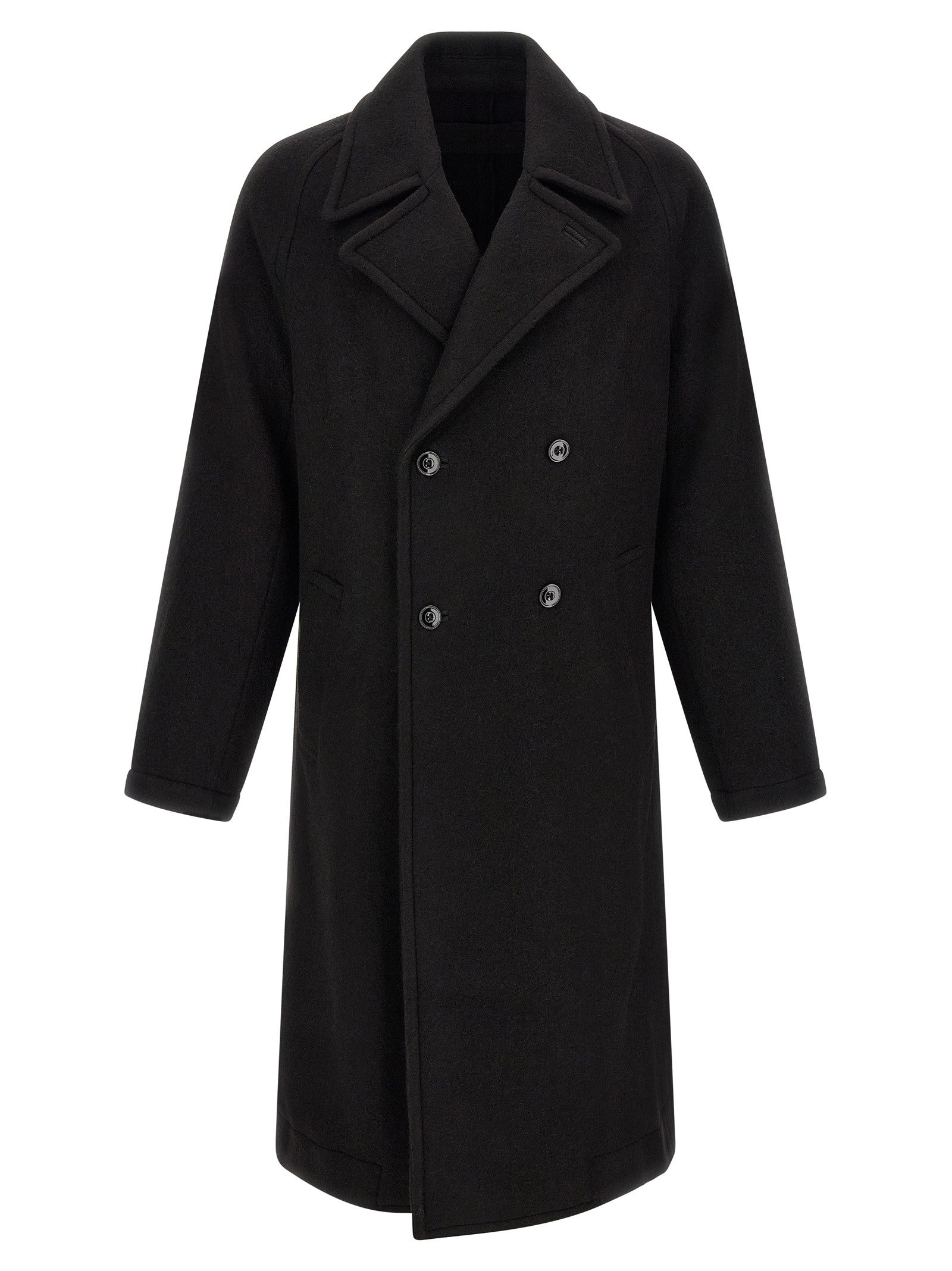 Lemaire Double Breasted Coat Black
