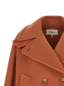 Chloé Double Breasted Coat Blue