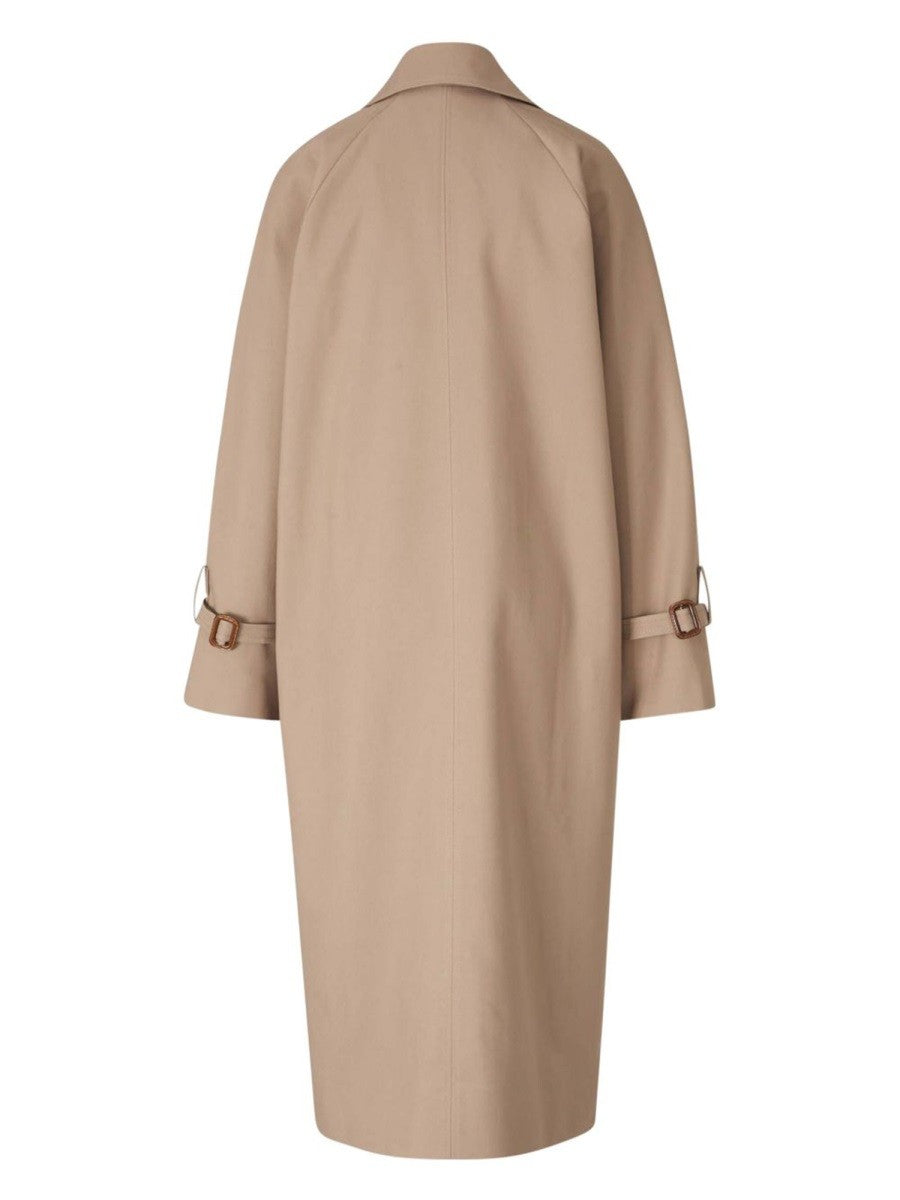 Toteme Women's Double Breasted Cotton Trench Coat Brown