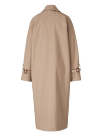 Toteme Women's Double Breasted Cotton Trench Coat Brown