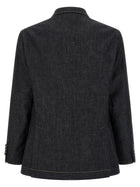 Brunello Cucinelli Double Breasted Denim Blazer Blue, view 2