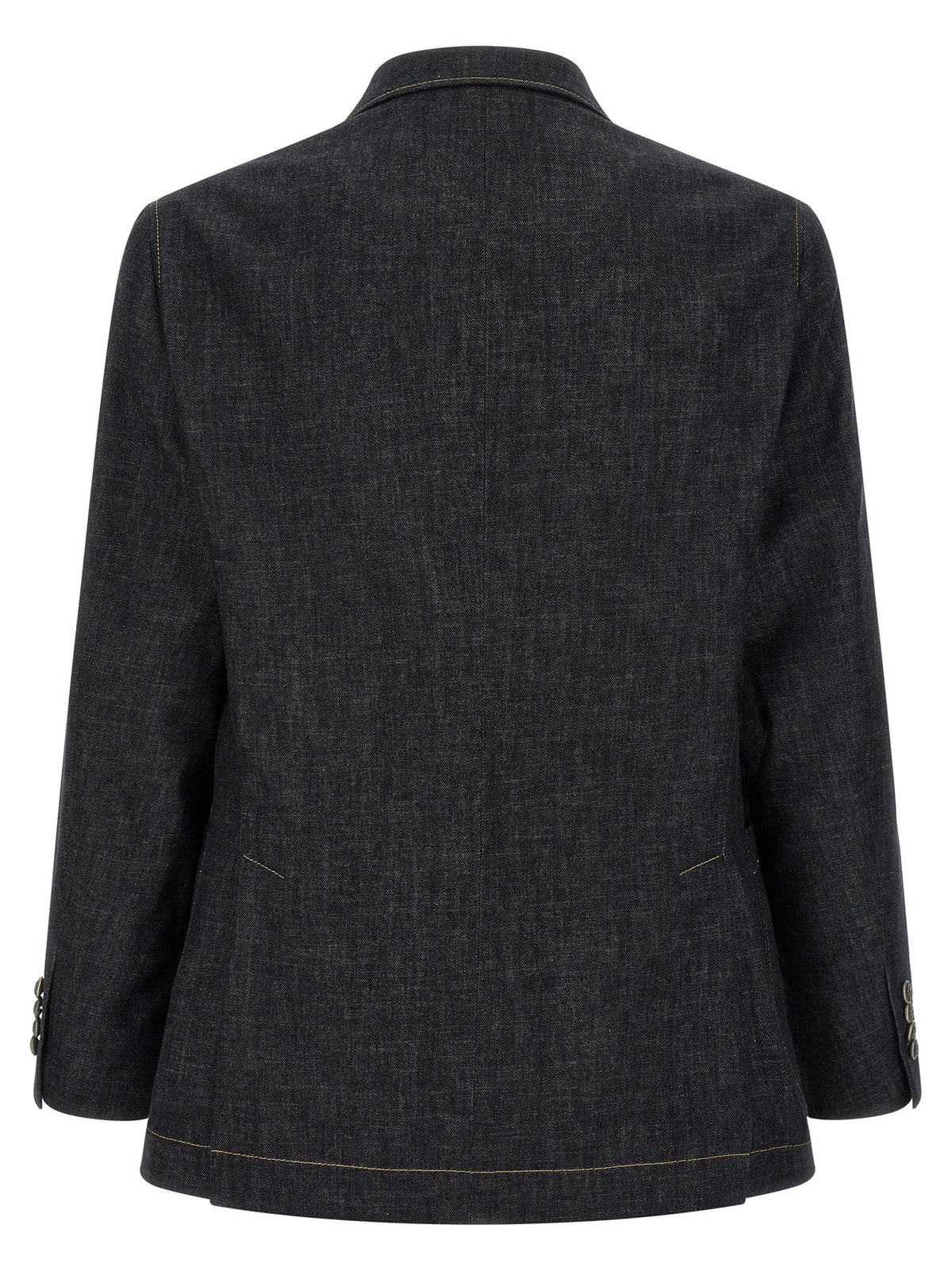 Brunello Cucinelli Double Breasted Denim Blazer Blue, view 2