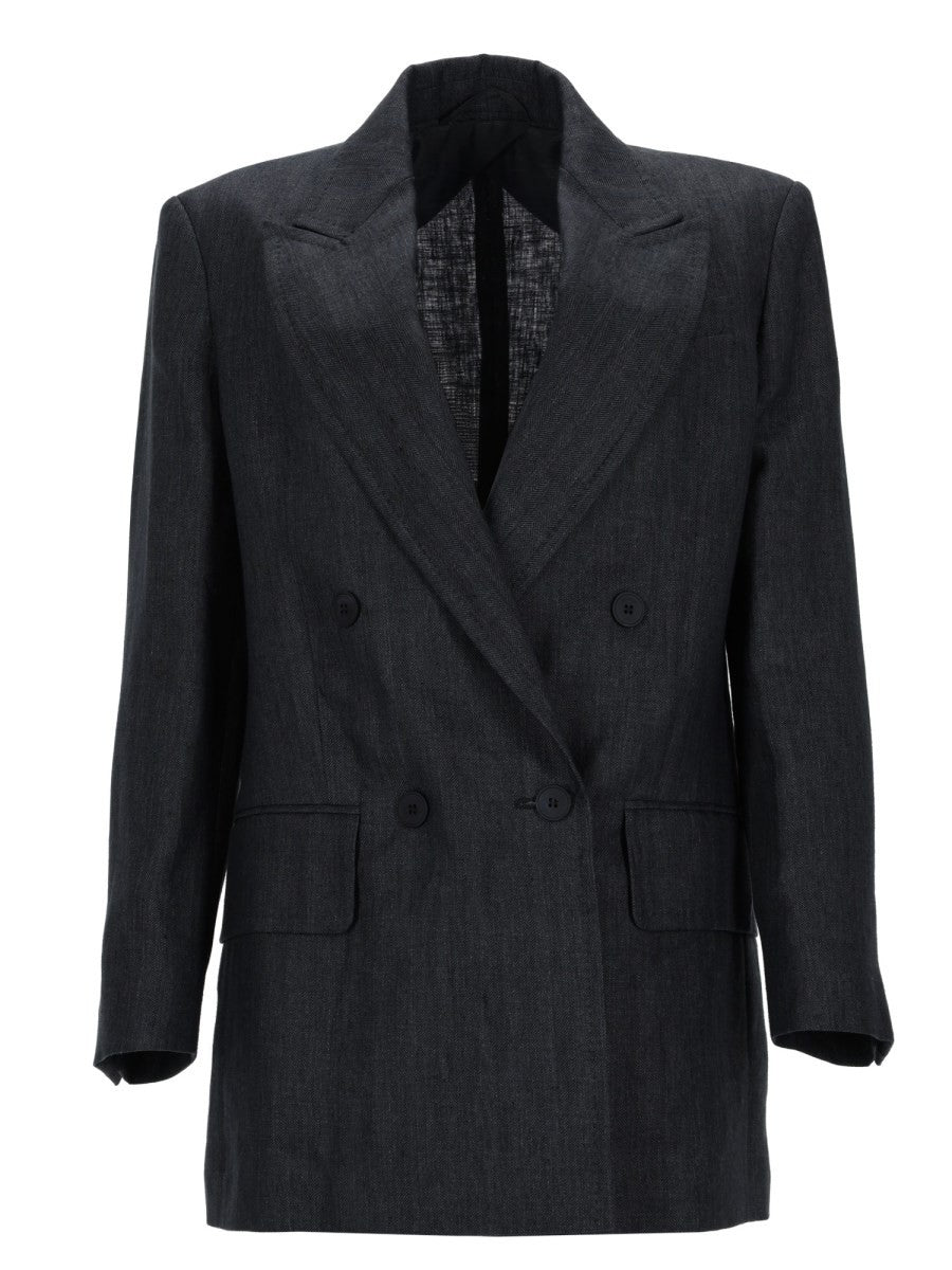 Max Mara Women's Double Breasted Jacket Olimpia Grey