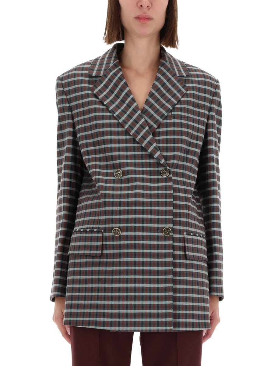 Etro Women's Double Breasted Jacket Grey