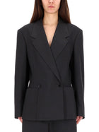 Lemaire Women's Double Breasted Jacket Grey