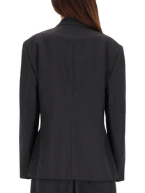 Lemaire Women's Double Breasted Jacket Grey, view 3