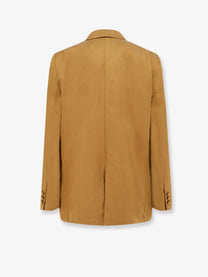 Alysi Women's Double Breasted Lyocell and Linen Blazer OLIO