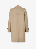 Fendi Men's Double Breasted Mackintosh Fabric Trench Beige