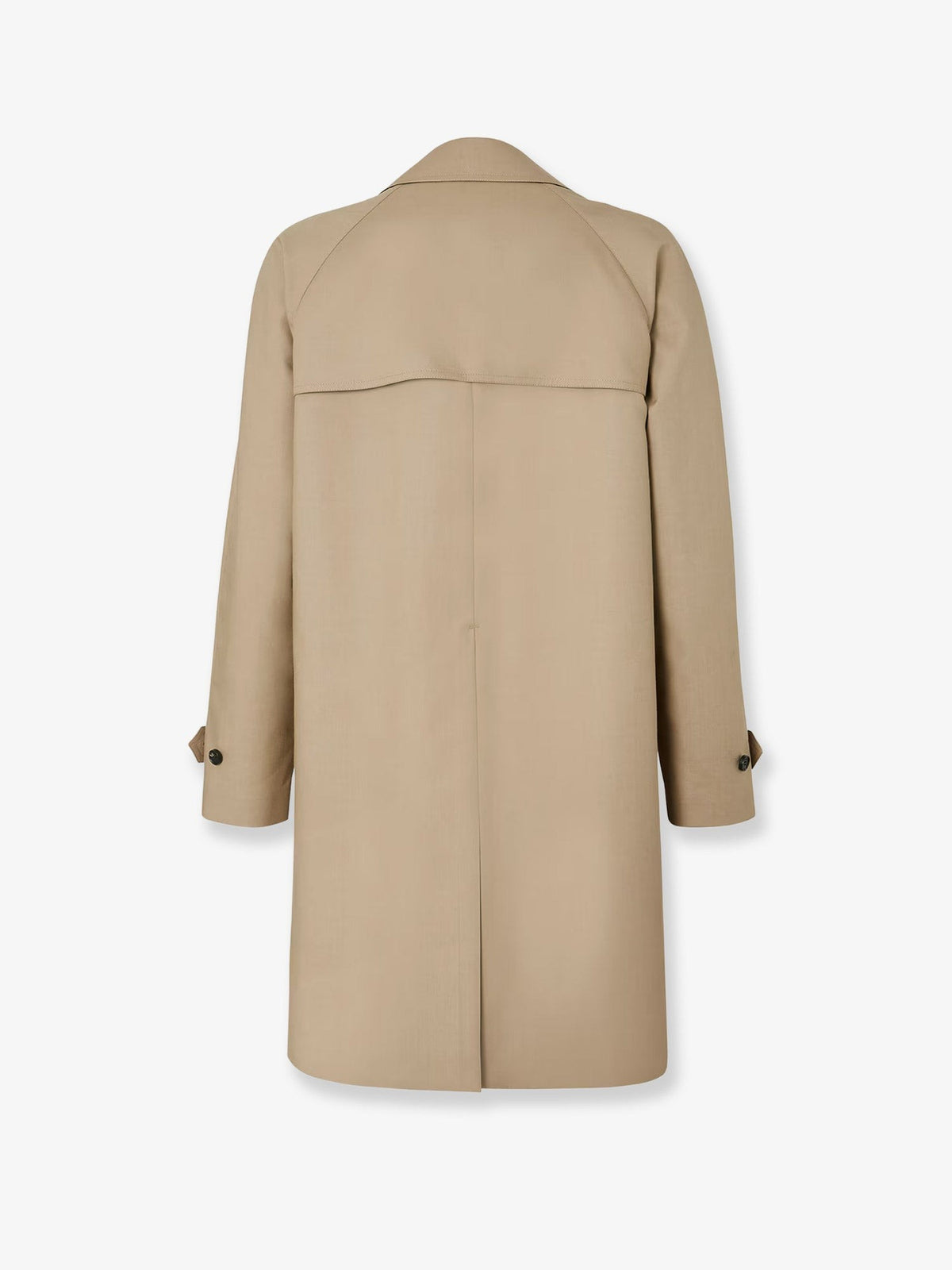 Fendi Men's Double Breasted Mackintosh Fabric Trench Beige