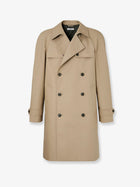 Fendi Men's Double Breasted Mackintosh Fabric Trench Beige