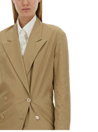 Dries Van Noten Women's Double Breasted Shirt Beige, view 4