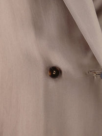 Alysi Women's Double Breasted Silk Blazer Beige