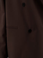 Alysi Women's Double Breasted Stretch Virgin Wool Blazer Brown, view 3