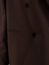 Alysi Women's Double Breasted Stretch Virgin Wool Blazer Brown