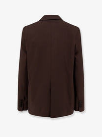 Alysi Women's Double Breasted Stretch Virgin Wool Blazer Brown