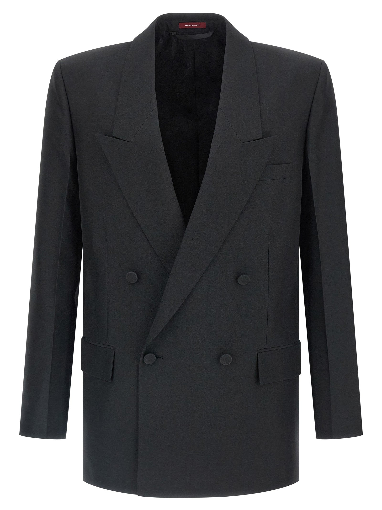 Gucci Double Breasted Technical Panama Blazer Black