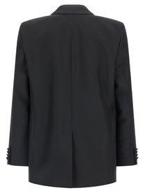 Gucci Double Breasted Technical Panama Blazer Black