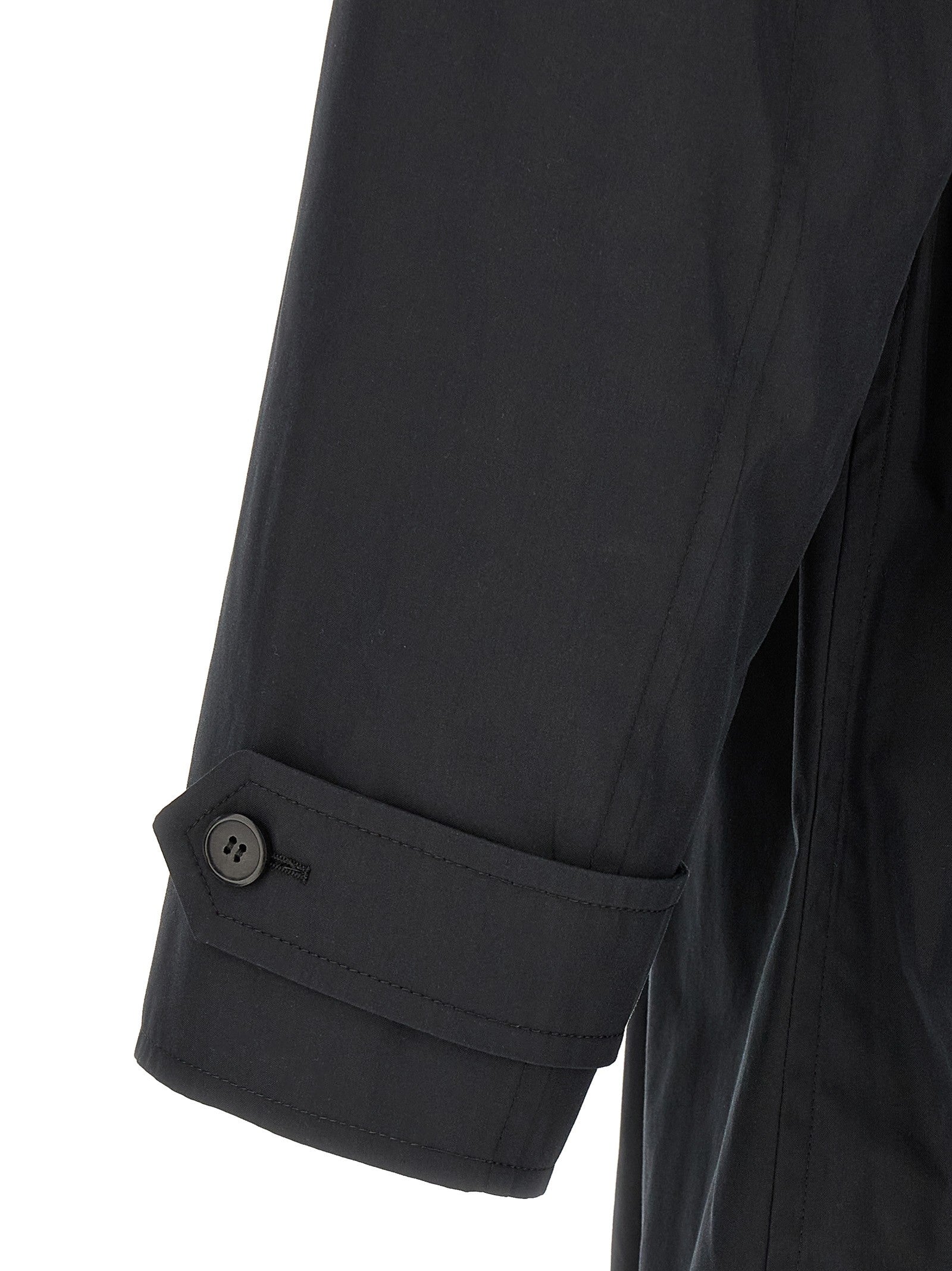 Prada Double Breasted Trench Coat Black