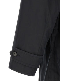 Prada Double Breasted Trench Coat Black