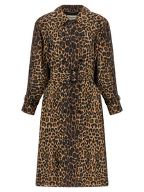 Saint Laurent Double Breasted Trench Coat Brown
