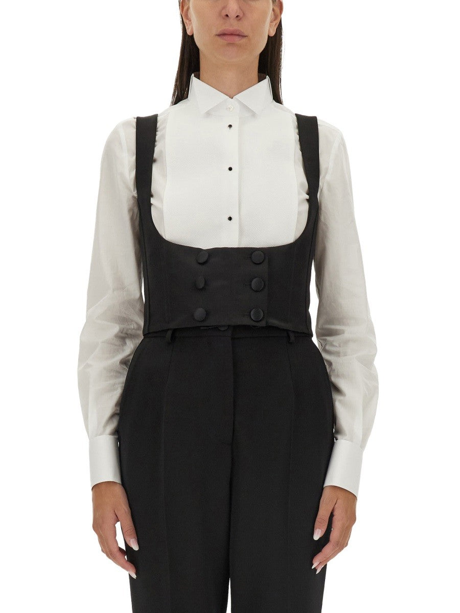 Dolce &amp; Gabbana Women's Double Breasted Tuxedo Vest Black Dolce &amp; Gabbana