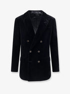 Tom Ford Men's Double Breasted Velvet Blazer Black