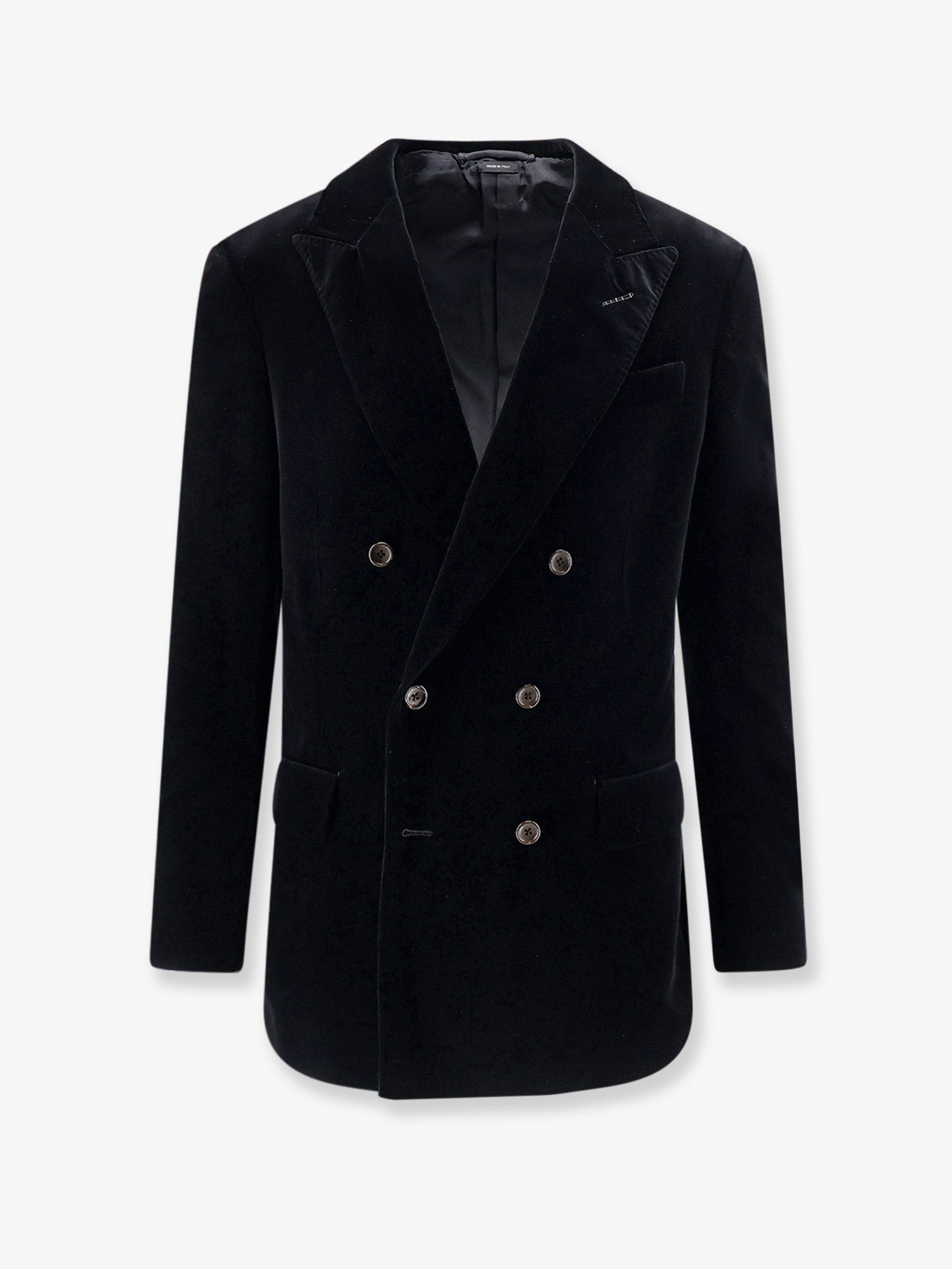 Tom Ford Men's Double Breasted Velvet Blazer Black